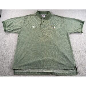 Vintage NFL Pro Line Green Bay Packers Polo Shirt Mens 2XL Logo Athletic Green